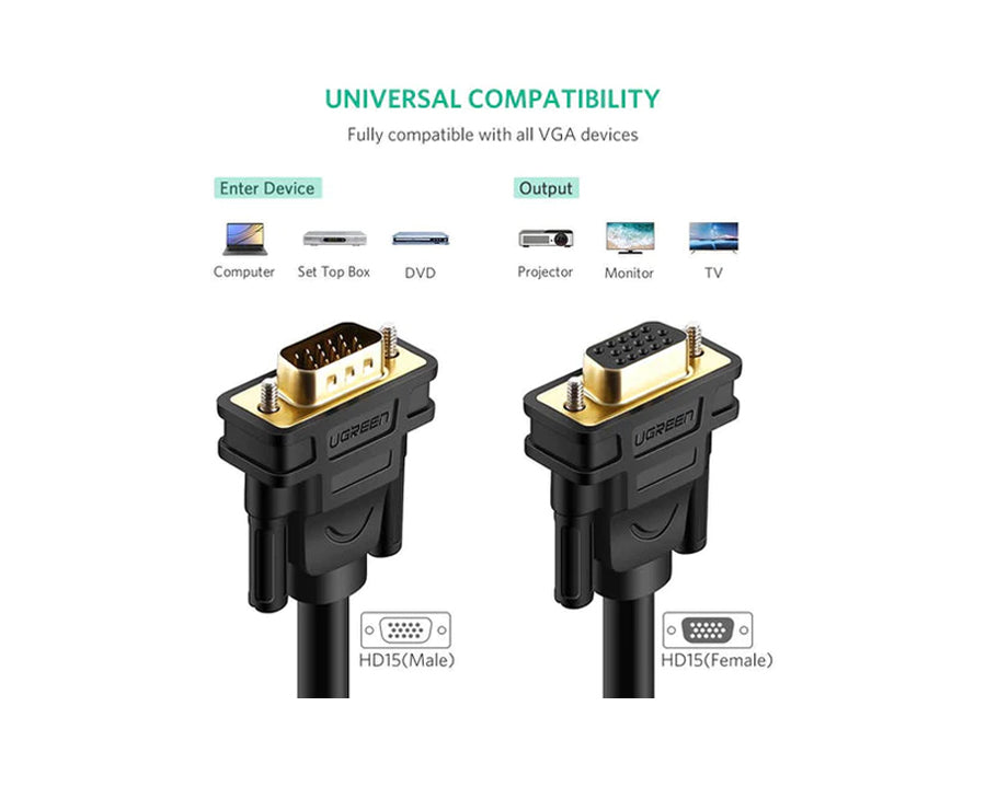 Ugreen 30745 VGA Male to Female Extension Cable