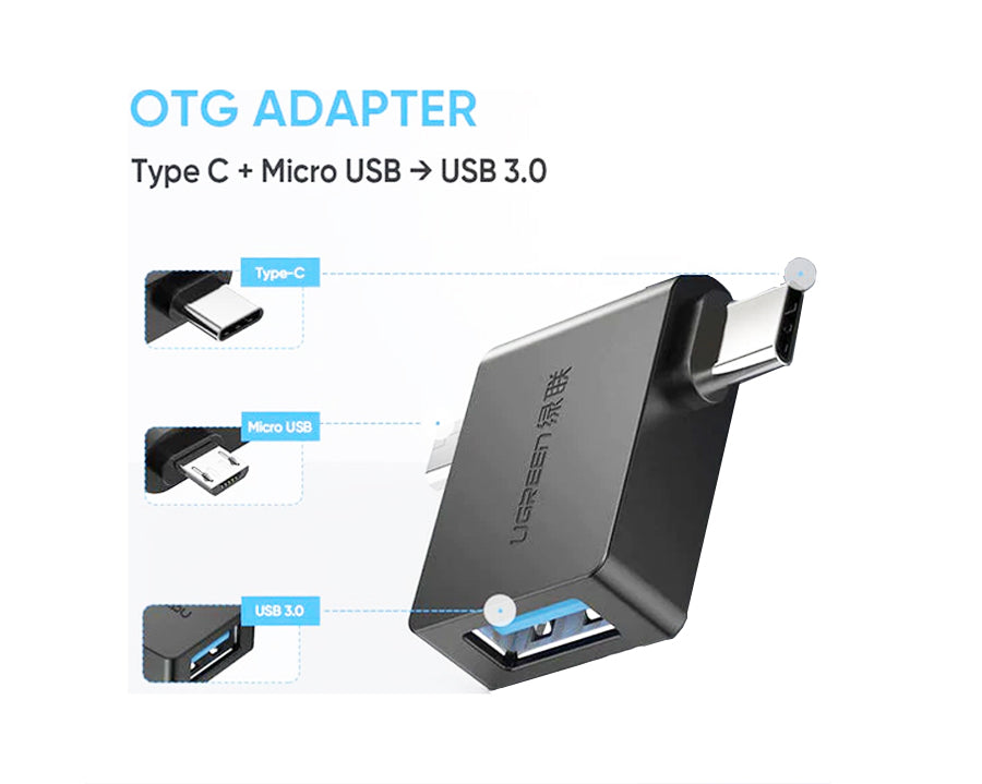 Ugreen USB A to USB C and Micro Adapter