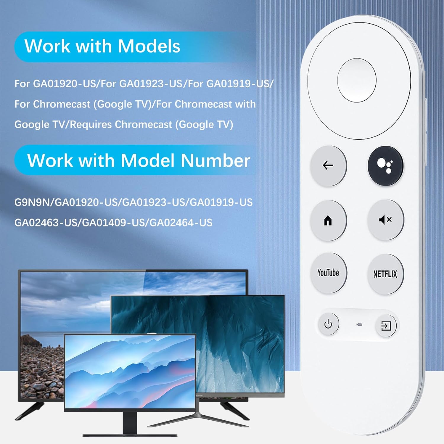 Replacement Voice Remote Control for Google Chromecast 4k