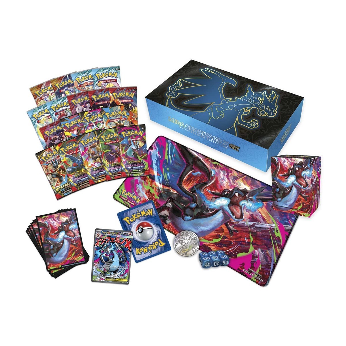 Pokémon TCG: Mega Charizard X ex Ultra-Premium Collection – 18 Booster Packs
