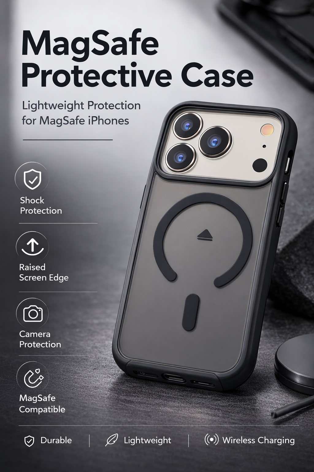 iPhone MagSafe Matte Clear Protective Case