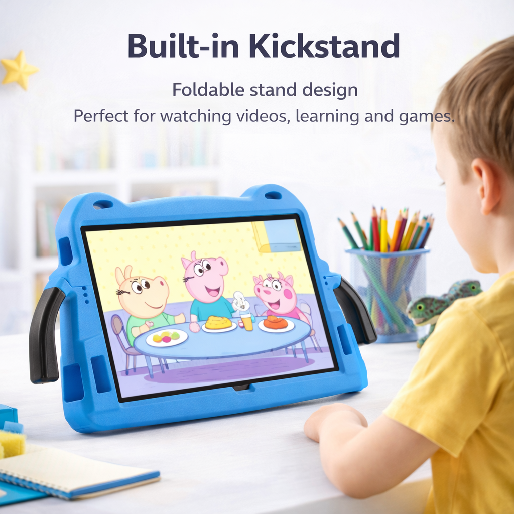 Kids Shockproof Tablet Case with Handle & Kickstand