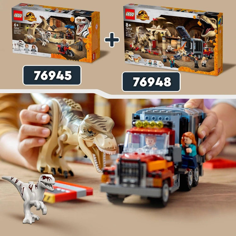 LEGO 76948 Jurassic World T. Rex & Atrociraptor Dinosaur Toy - Mobile123