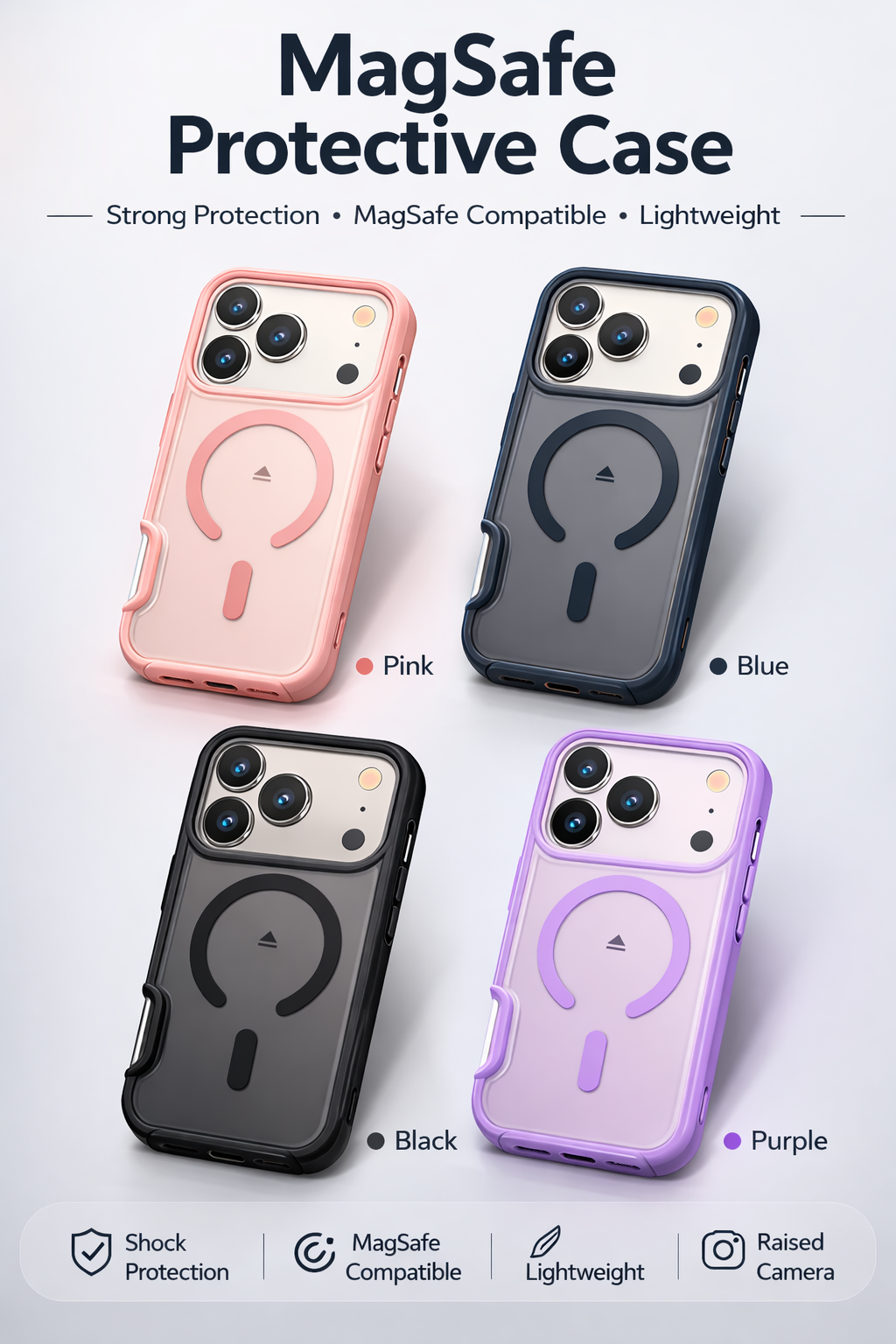 iPhone MagSafe Matte Clear Protective Case