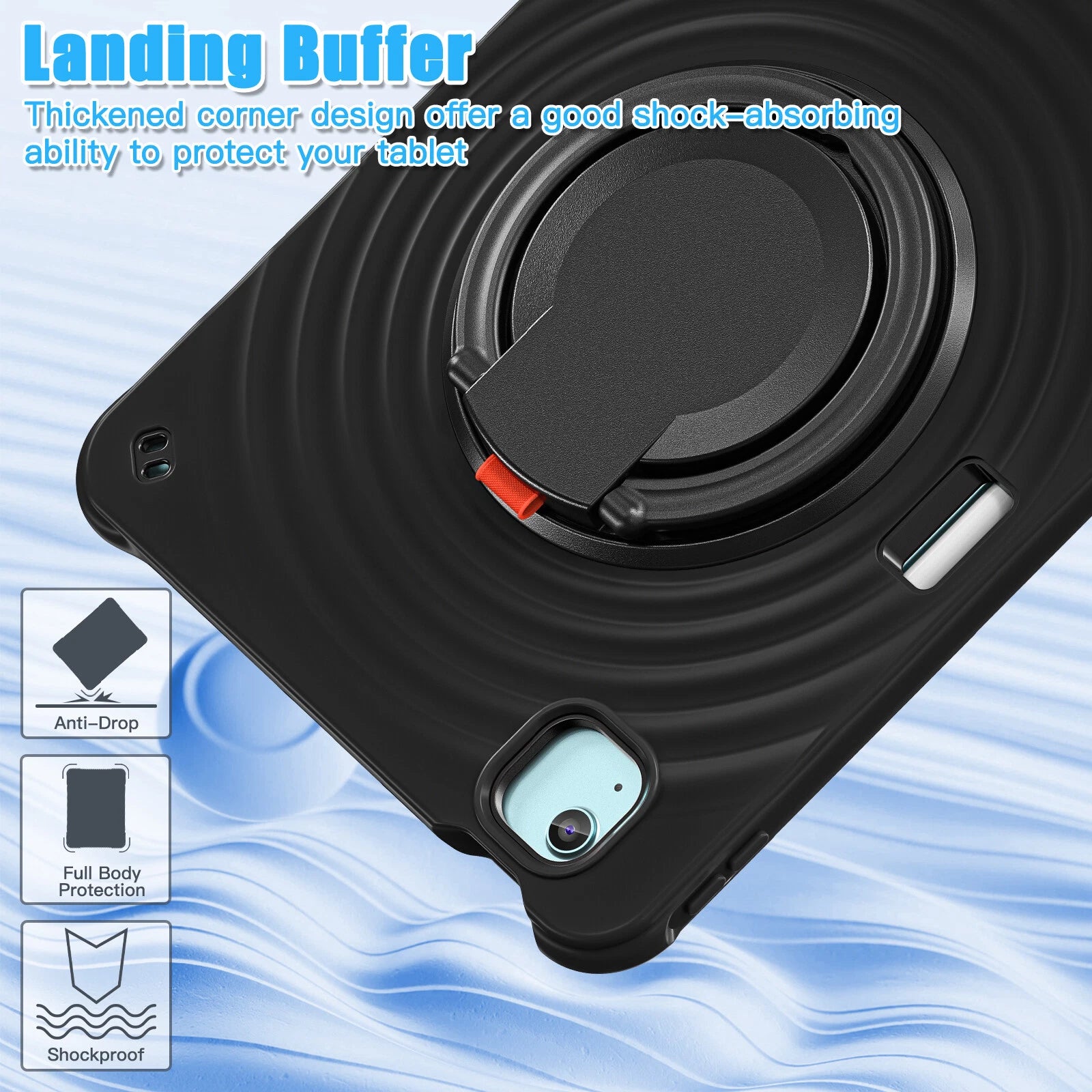 iPad Heavy Duty Shockproof Case with 360° Rotating Stand