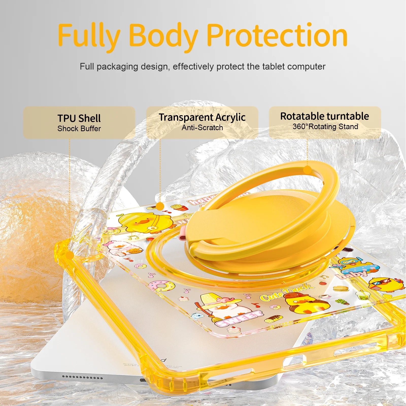 iPad Kids Shockproof Case with 360° Rotating Stand