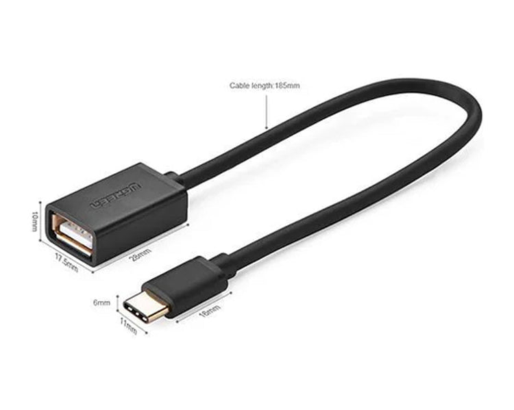Ugreen 30175 15cm Type-C Male to USB 2.0 Type-A Female Cable - Mobile123