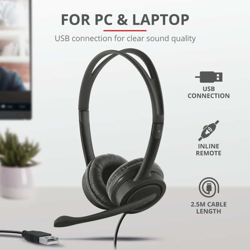 Trust 2-in-1 Headset & Microphone Home Office Bundle